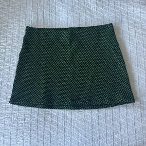 Zara Green and Black Mini Skirt